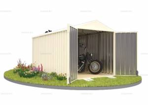 Хозблок SKOGGY секционный с двускатной крышей 5 х 2 м, слоновая кость