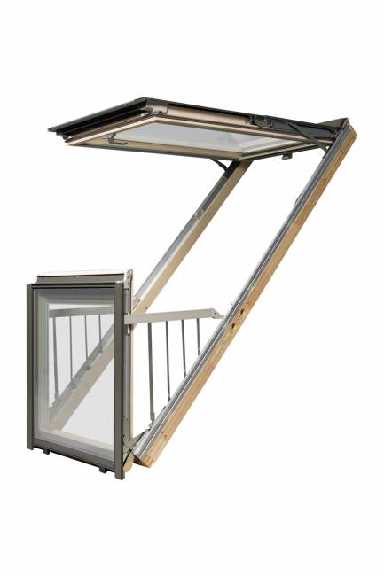 Окно-балкон FAKRO FGH-V P2 Galeria, двустворчатое