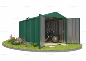 Хозблок SKOGGY секционный с двускатной крышей 5 х 2 м, зелёный мох